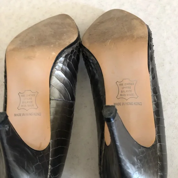 Maserati Vintage Bronze Snakeskin Pumps. Heels 3.5 Size 8.5.. Pointed Toe. - Picture 6 of 9